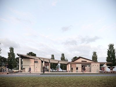 新中式其他公共建筑 新中式景区驿站 乡村驿站 景区游客中心 乡村文化中心