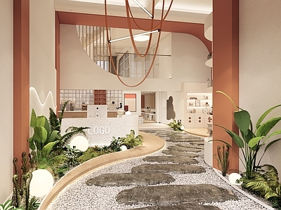 现代奶油美妆店 美容院 养生店