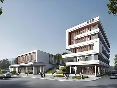 现代学校建筑 科创楼多功能厅 食堂宿舍 多层建筑 施工图