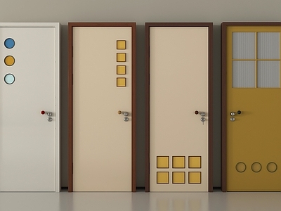 中古单开门 中古风洞洞门 卧室门 孟菲斯门 原木单开门