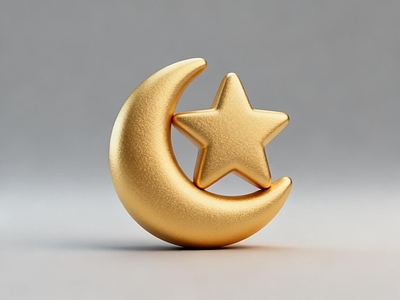 现代新中式其他摆件 月亮 星星 金饰 吊坠 AIGC