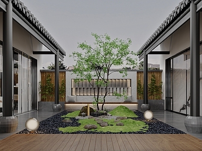 现代新中式庭院 别墅庭院