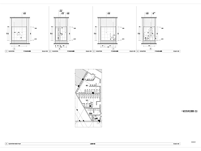 新中式中式公共卫生间 商场卫生间 商场中式卫生间 中式卫生间立面 第三卫生间 施工图