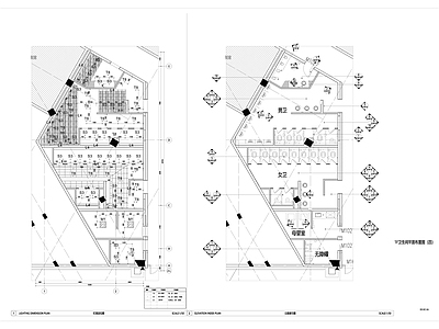 新中式中式公共卫生间 商场卫生间 商场中式卫生间 中式卫生间平面系 施工图