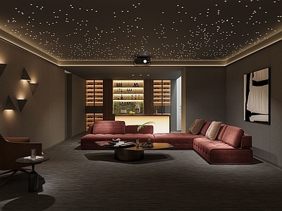 现代影音室 地下室 现代影音室