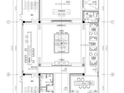 现代售楼处 售楼处平面图 施工图
