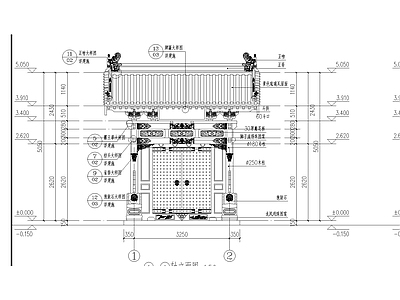 仿古建筑 精品垂花门 施工图