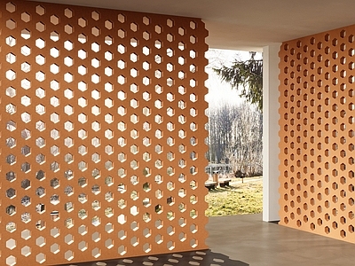 现代中古隔断 mutina 镂空水泥砖隔断 造型砖隔断 红砖隔断 陶土砖隔断