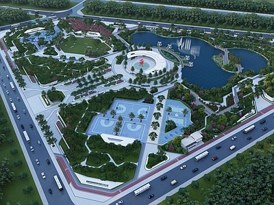 现代新中式景观公园 公园 主题公园 体育公园 物流园 广场