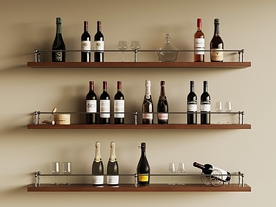 现代酒架 现代酒架 酒具 酒杯 洋酒