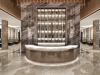 新中式中式售楼处 售楼部 洽谈区 水吧台