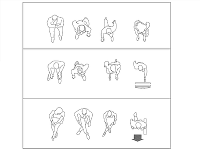现代简约人物 模特 施工图