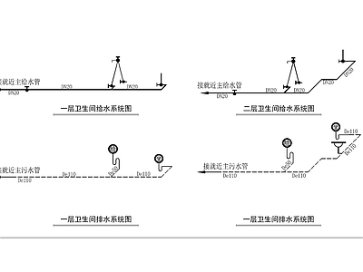 其他给排水 现代西餐厅给排水 施工图