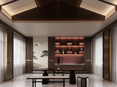 新中式茶室 别墅茶室