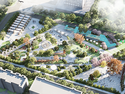 现代景观公园 公园 景观公园 集市公园 集市