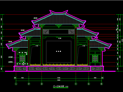仿古建筑 仿汉戏台 施工图