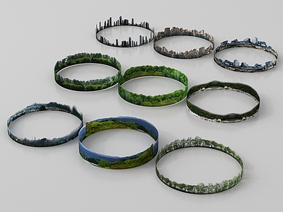 现代其他景观小品 现代景观小品 环绕背景 户外外景 城市背景