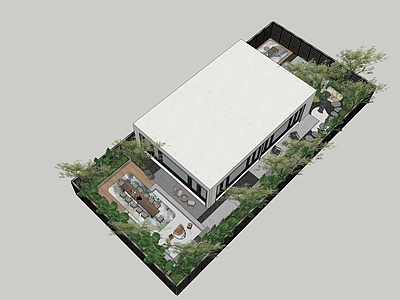 现代新中式别墅庭院 现代庭院