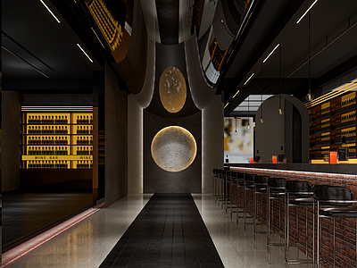 轻奢现代其他店铺 酒吧 酒吧吧台 酒吧店铺