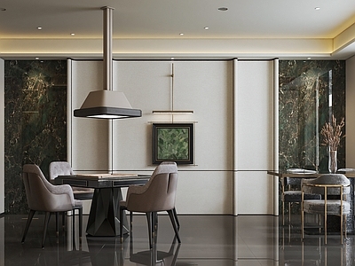 现代意式棋牌室 轻奢 高级感 大理石