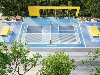现代羽毛球场 羽毛球场 乒乓球场