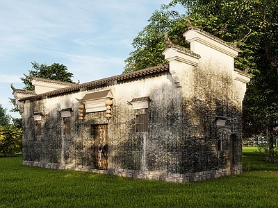 中式古建筑 中式徽派民居建筑 中式马头墙建筑