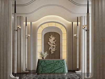 轻奢售楼处 大堂接待区前台