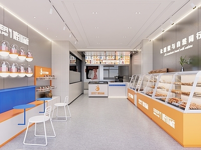 现代简约甜品面包店 甜品店 面包店 蛋糕店 面包店门头 甜品店门头