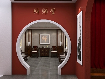 新中式其他商业空间 拜师堂 接待室