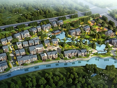 简约现代联排别墅 自建房 联排