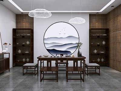 新中式休息区 茶室 展厅 休息区 休闲区 接待室