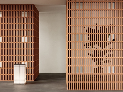 新中式中古隔断 mutina 水泥砖隔断 造型砖隔断 红砖隔断 陶土砖隔断