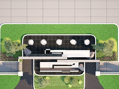 现代办公园区景观 工厂 小品 流水景墙