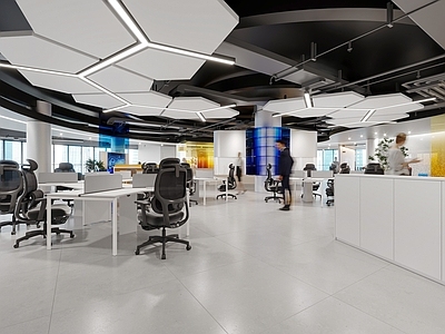 现代办公大厅 现代办公休闲区