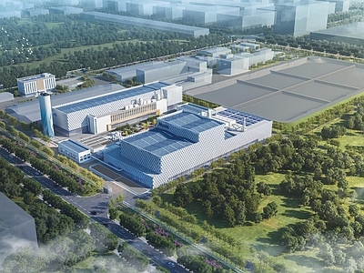 现代极简标准厂房 大型工业厂房鸟瞰