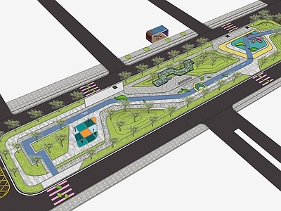 现代景观公园 线性公园
