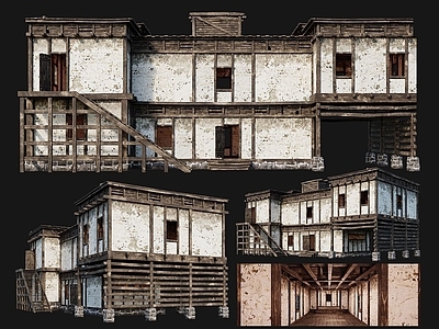 复古艺术风格建筑 中世纪欧洲房屋