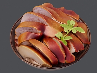 现代其他摆件 一碗烤鸭肉