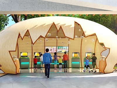 现代原木科学展厅 科学教育展览馆 孵化教育展厅 恐龙蛋 鸡蛋廊架 校园科技互动装置