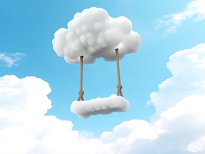 现代秋千椅 现代秋千 云朵秋千 美陈云朵秋千 网红秋千 白云秋千