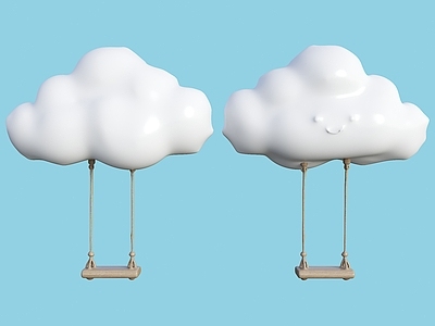 现代秋千椅 现代秋千 云朵秋千 美陈云朵秋千 网红秋千 白云秋千