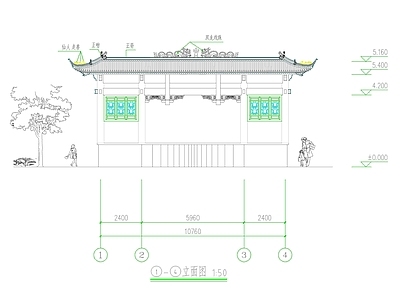 仿古建筑 中式古建戏台 中式仿古戏台 寺庙戏台 施工图