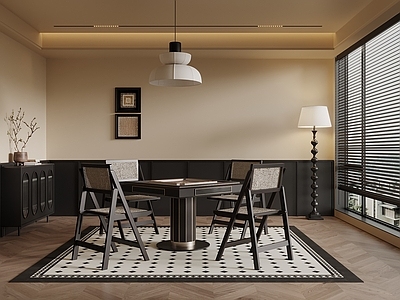 法式棋牌室 法式棋牌室 麻将室 中古风棋牌室 麻将桌