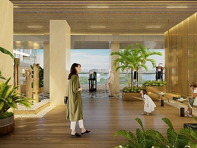 现代屋顶花园 架空层 空中花园 架空层景观