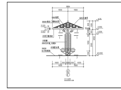 现代亭子 廊亭 施工图