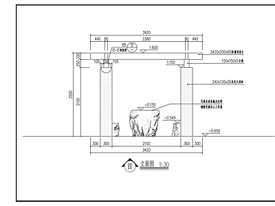 现代亭子 四方花架 施工图