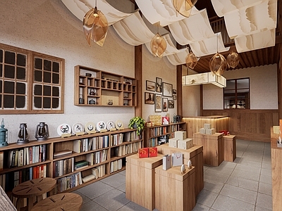 现代新中式文创展厅 文创店 茶叶店