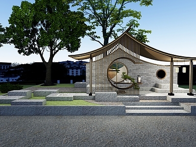 新中式轻奢庭院小品 极简 新中式庭院 山水庭院 意境庭院 轻奢新中式