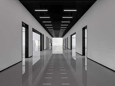 现代其他公共空间 工厂过道 厂房 吊顶