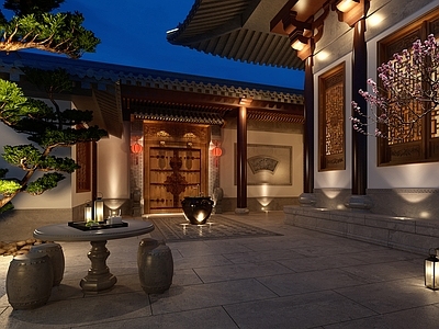 中式其他景观小品 中试庭院 古建筑